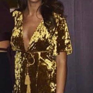 Gold Velvet Dress